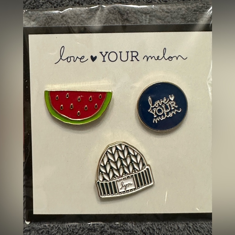 Love your Melon pins - set of three. NIP